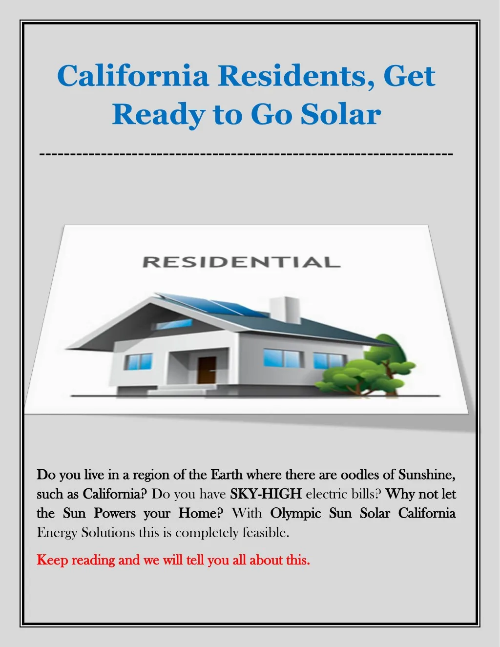 california residents get ready to go solar