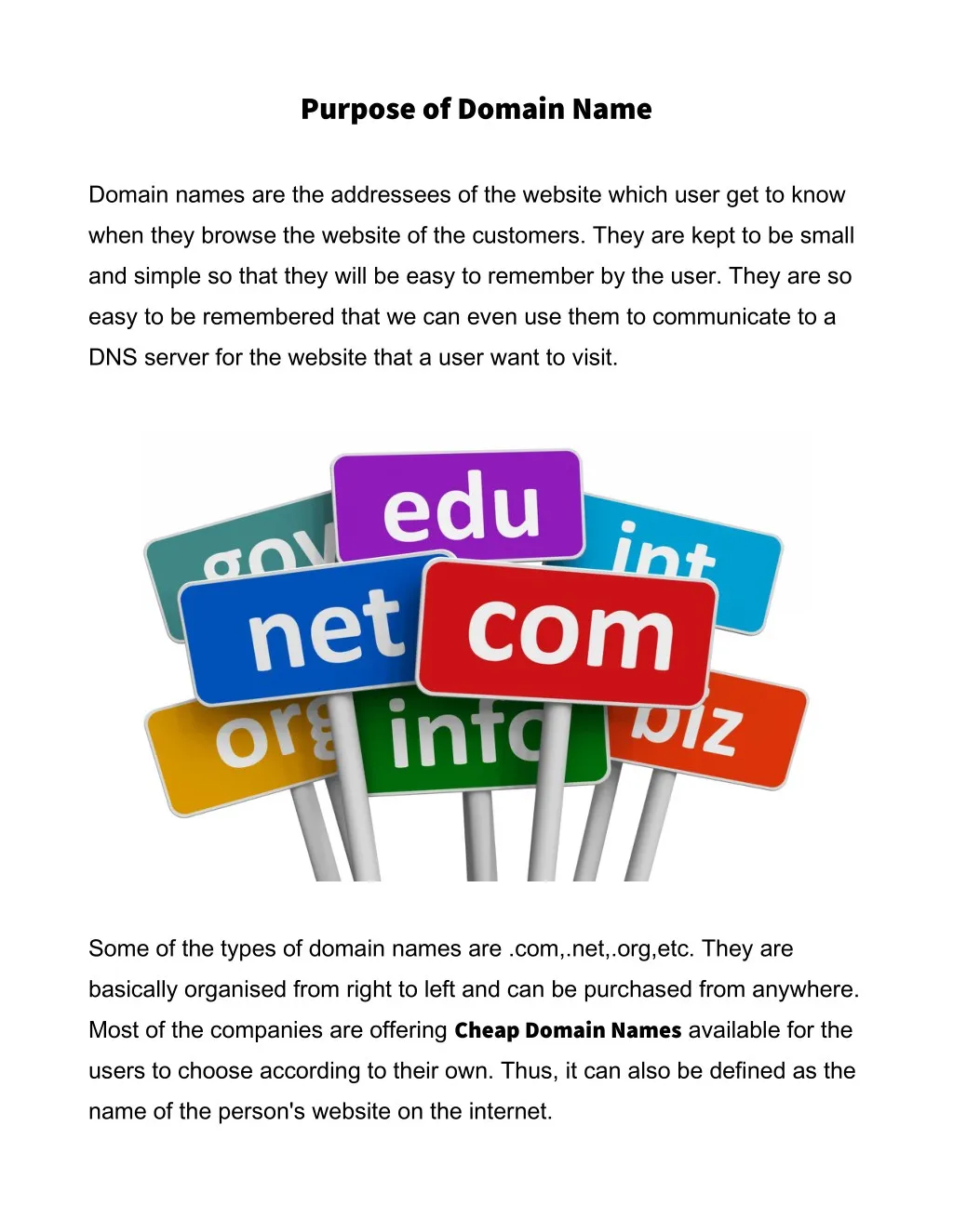 purpose of domain name