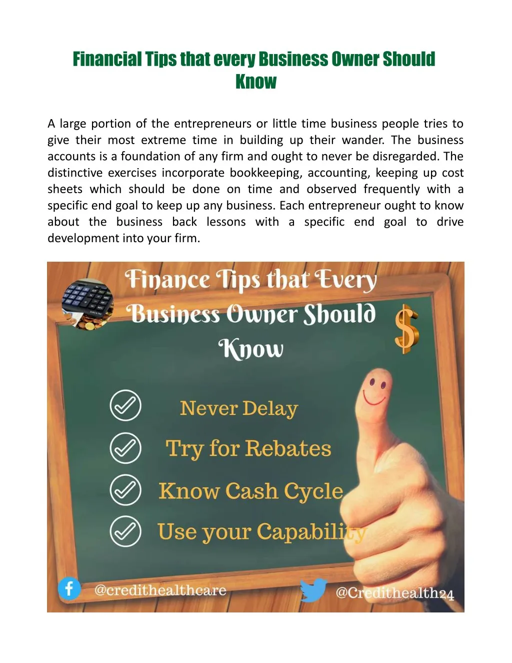financial tips that every business owner should
