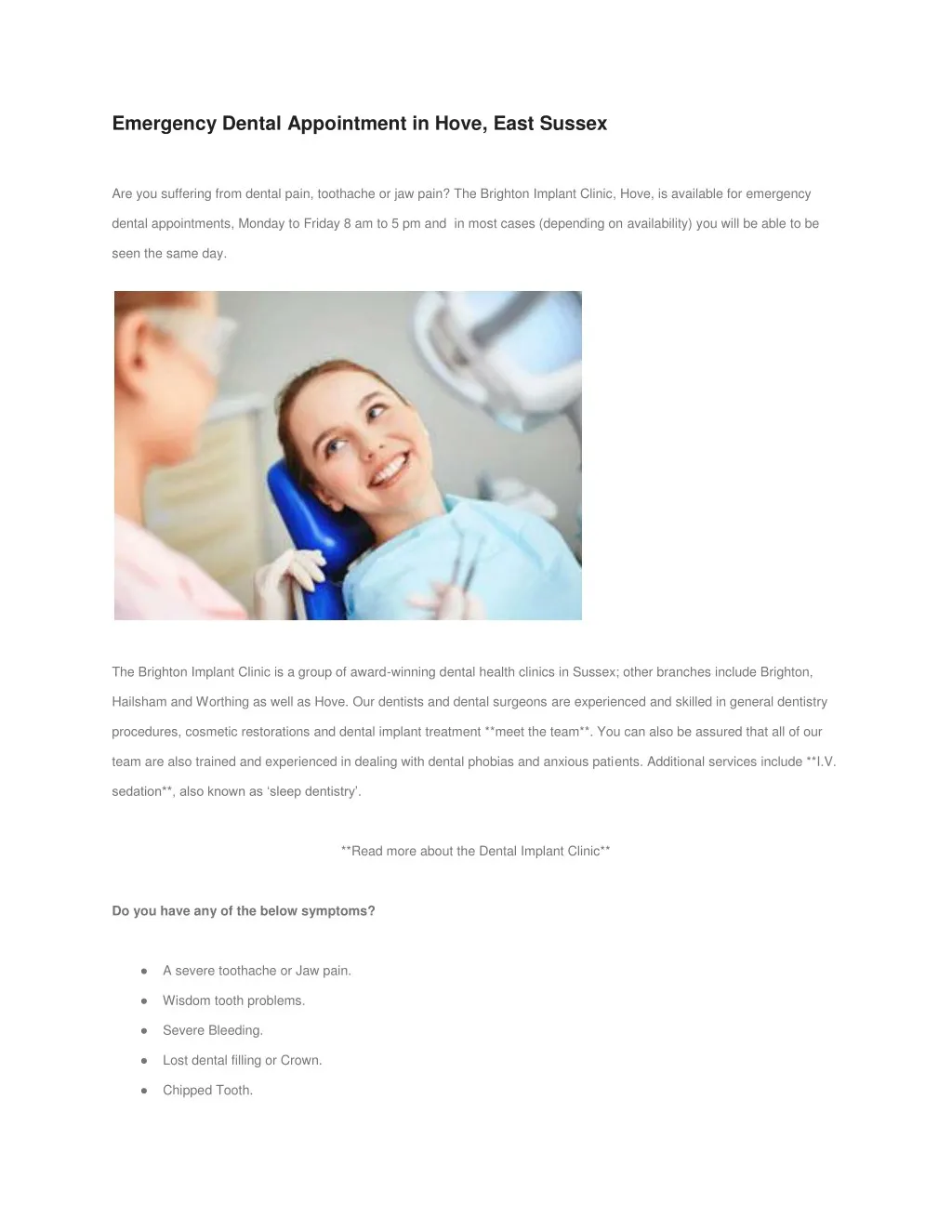emergency dental appointment in hove east sussex