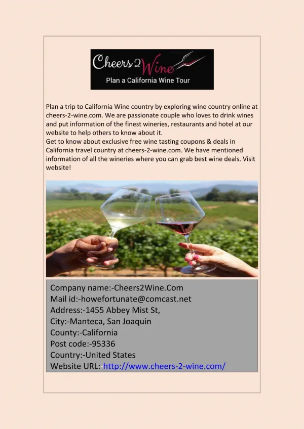 Free Wine Tasting Deals & Coupons