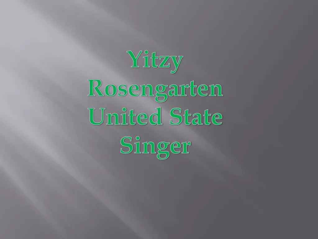 yitzy rosengarten united state singer