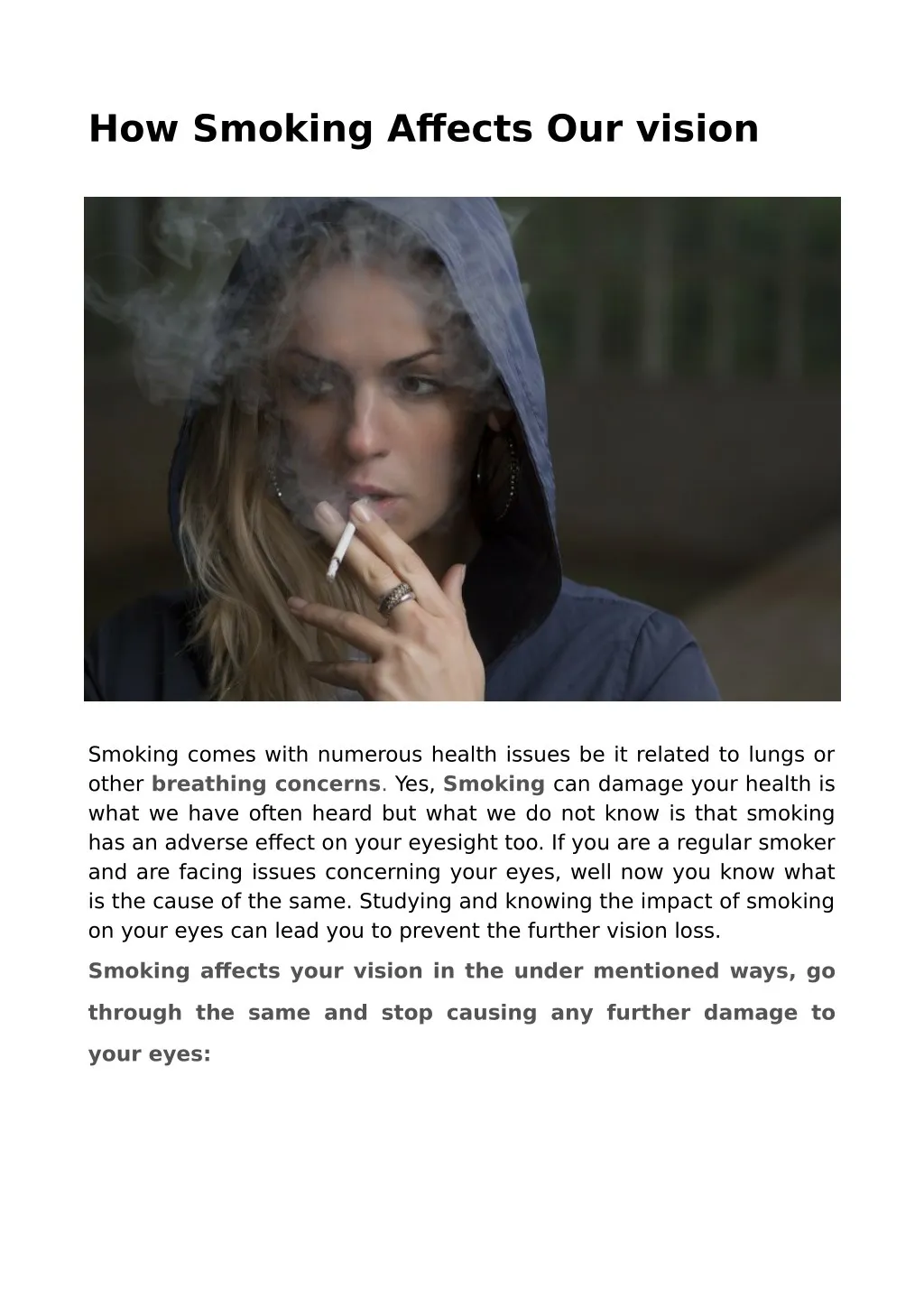 how smoking affects our vision
