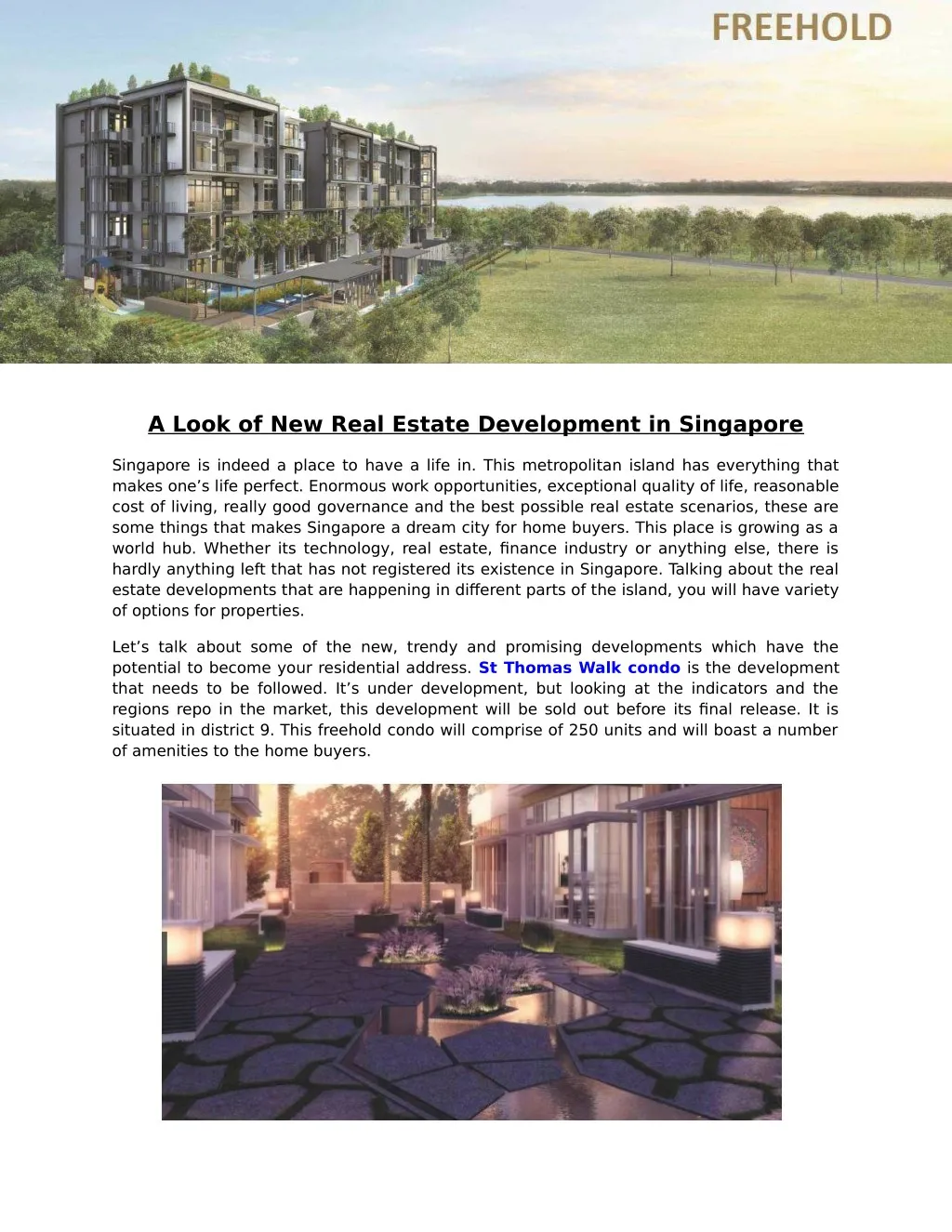 a look of new real estate development in singapore