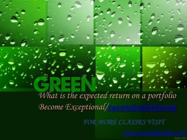 What is the expected return on a portfolio Become Exceptional/tutorialoutletdotcom