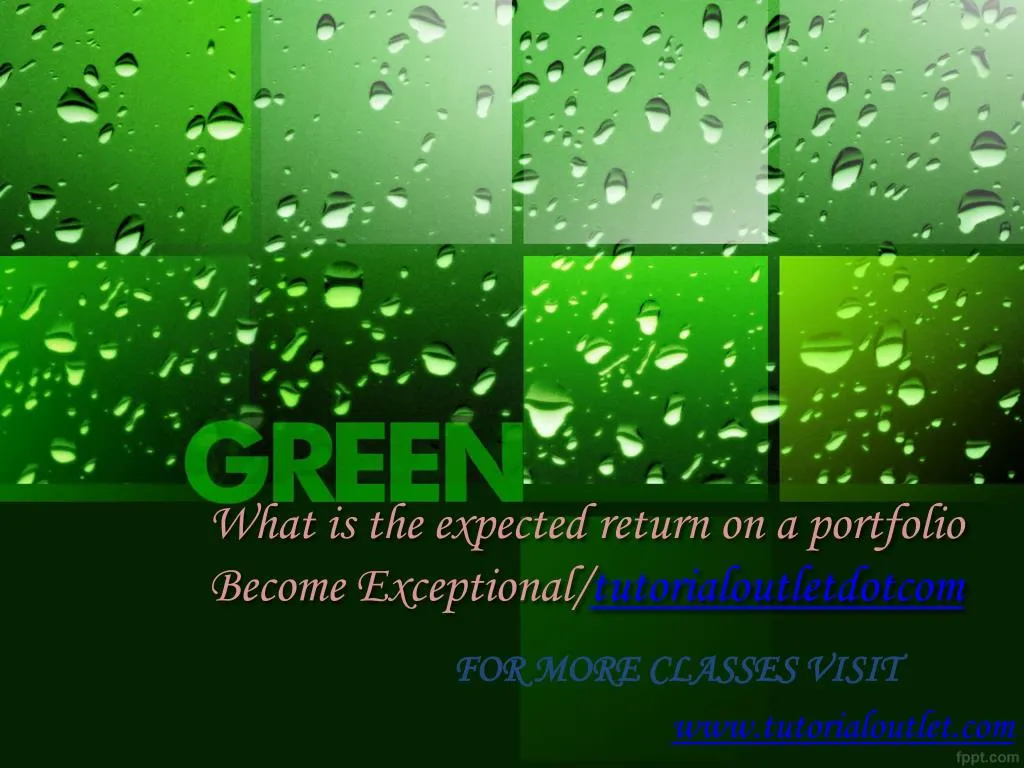 what is the expected return on a portfolio become exceptional tutorialoutletdotcom