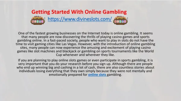 Getting Started With Online Gambling In UK