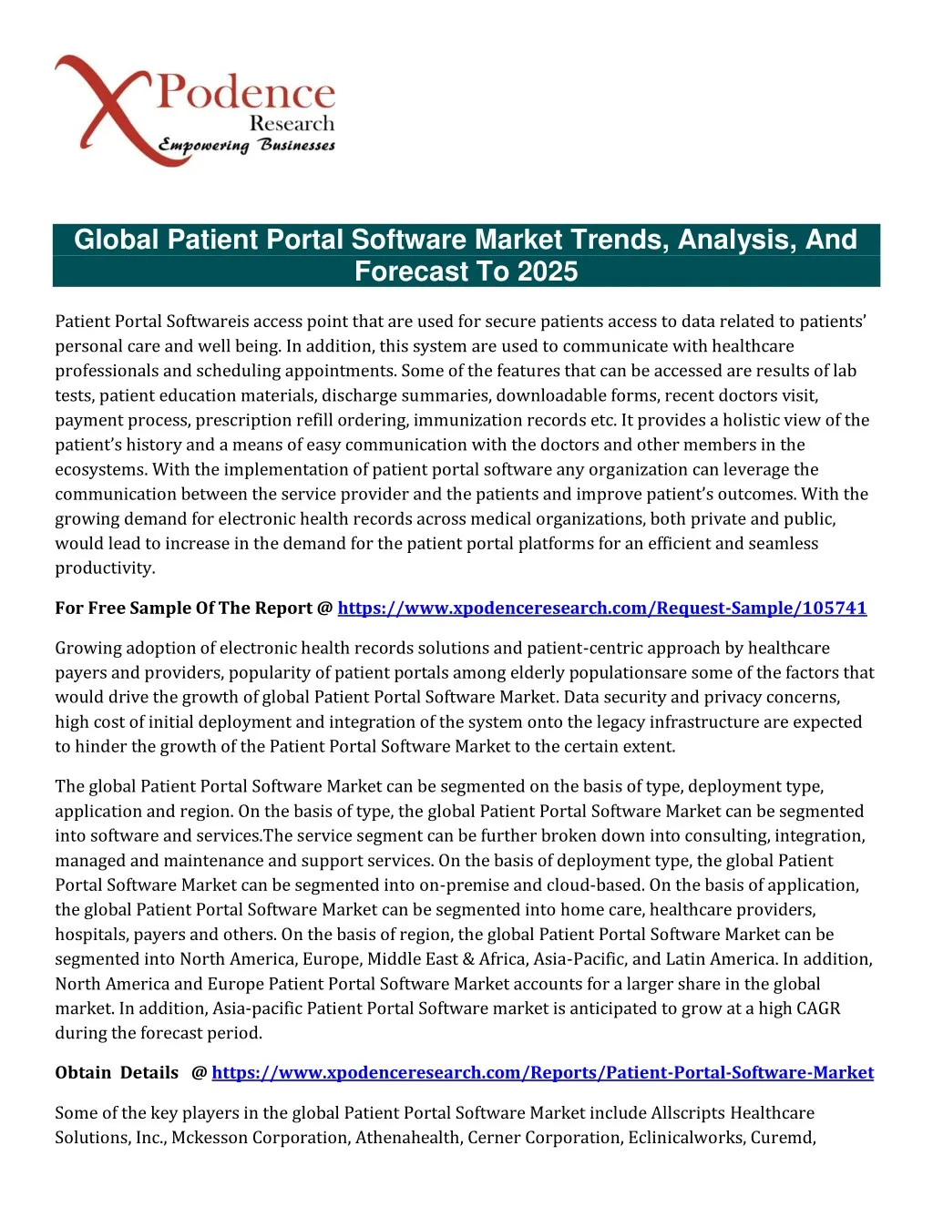 global patient portal software market trends