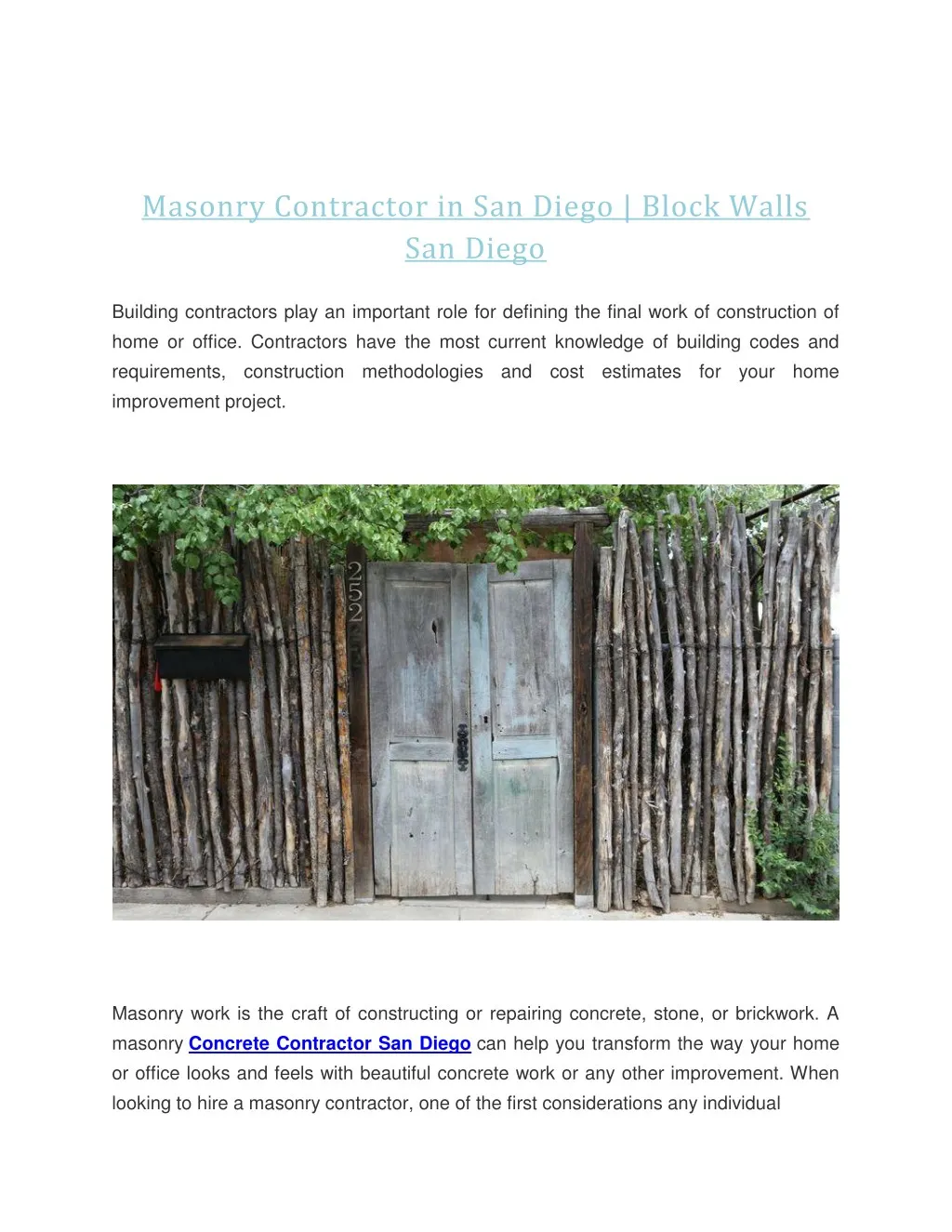 masonry contractor in san diego block walls