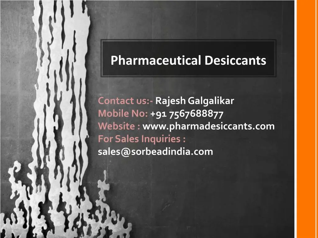 pharmaceutical desiccants