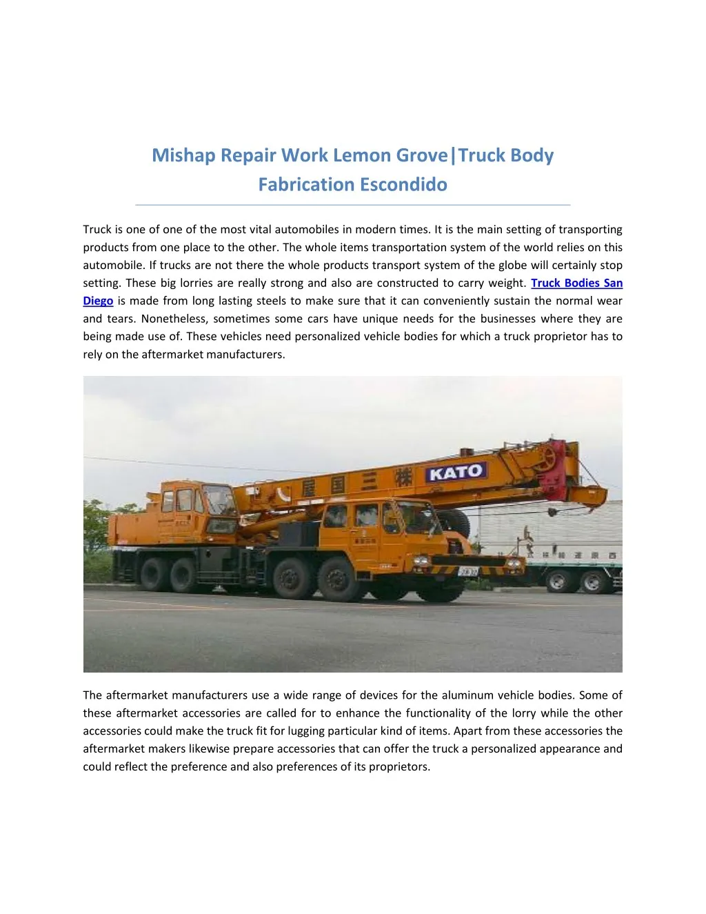 mishap repair work lemon grove truck body