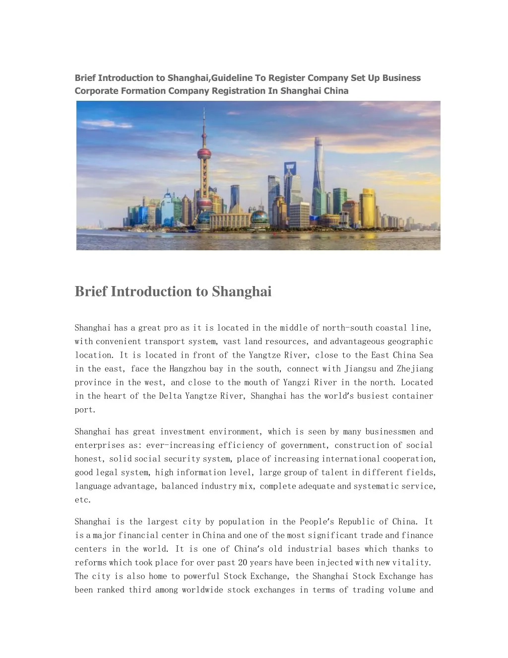 brief introduction to shanghai guideline