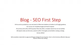 Blog - SEO First Step - slide 1