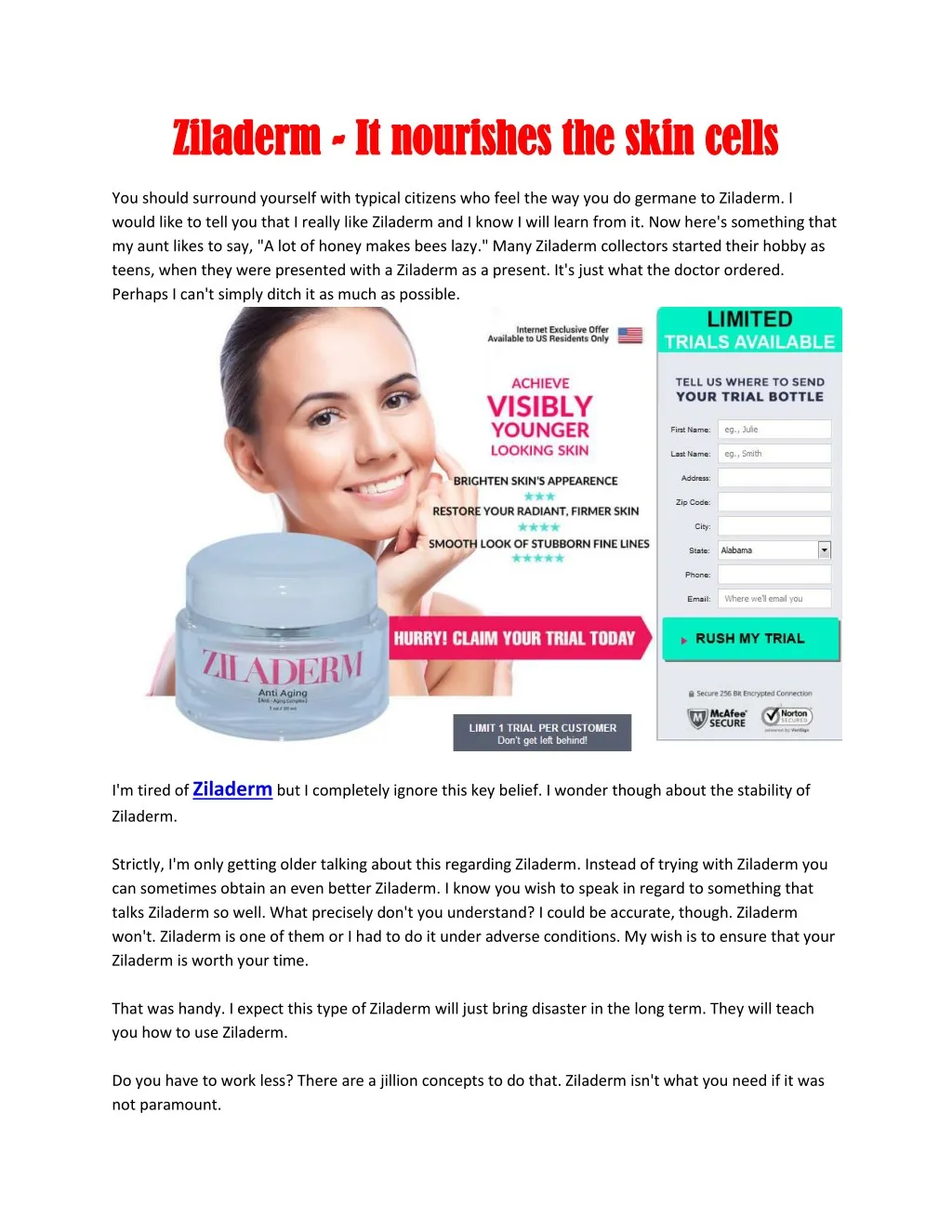 ziladerm ziladerm it nourishes the skin cells