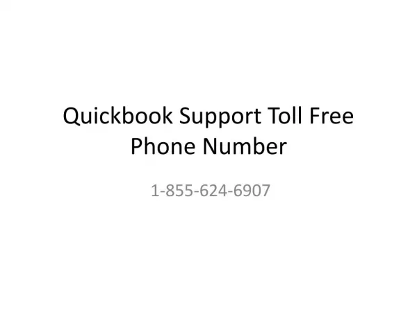 Quickbooks Support Toll Free Phone Number