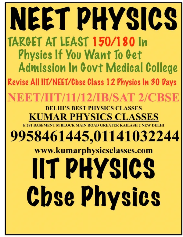 neet mcq s from kumar physics classes