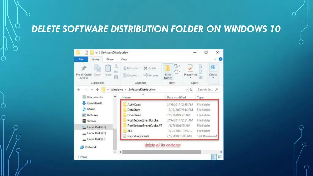 delete software distribution folder on windows 10