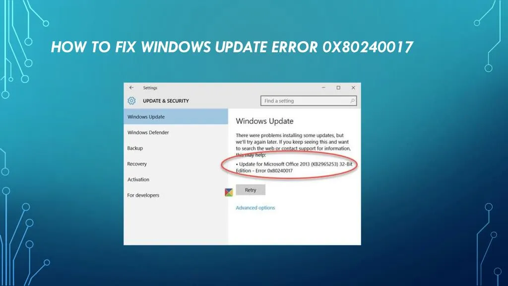 how to fix windows update error 0x80240017