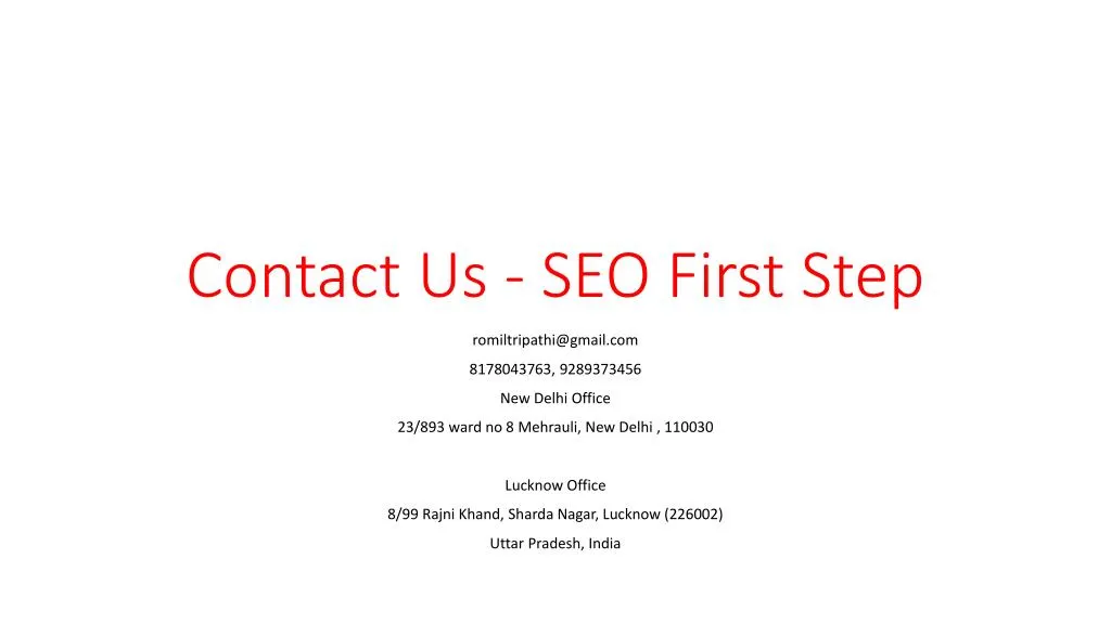 contact us seo first step