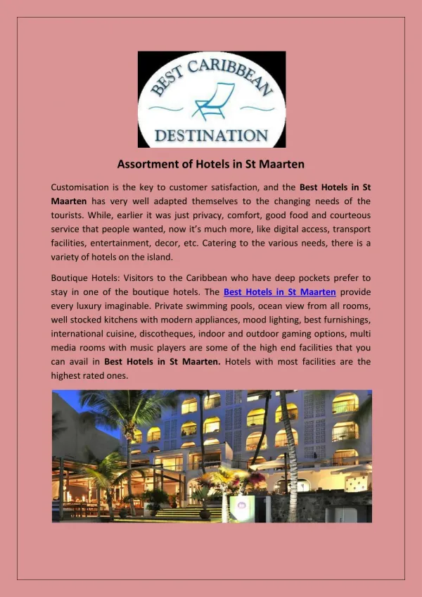 Best Hotels on St Maarten