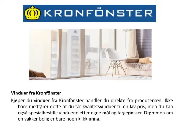 Ã…pningsbare vinduer i Norge - Kronfonster.no