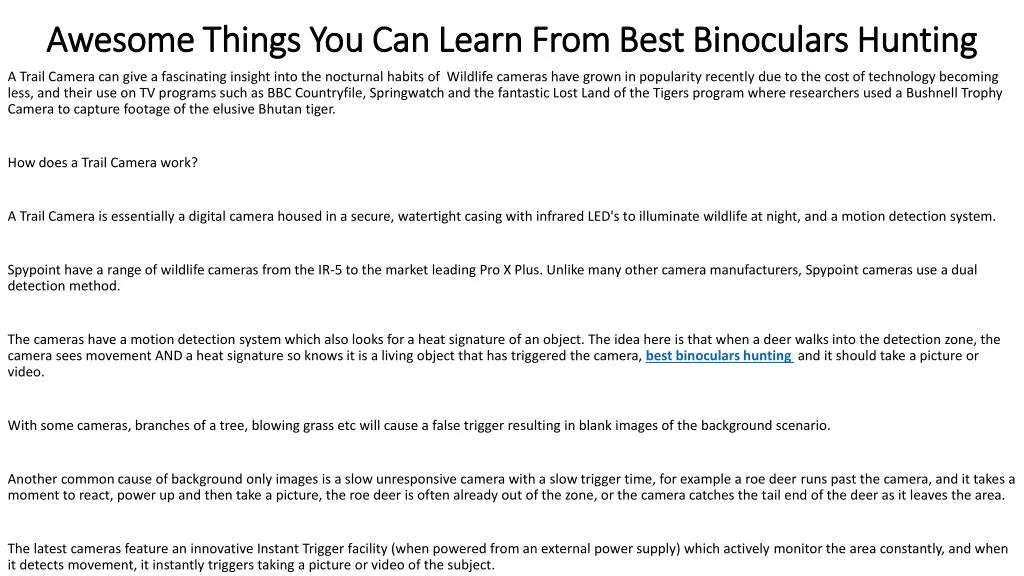 awesome things you can learn from best binoculars hunting