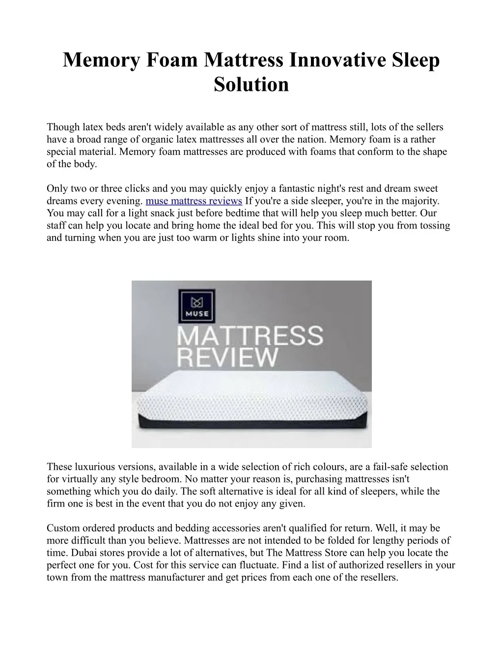 memory foam mattress innovative sleep solution