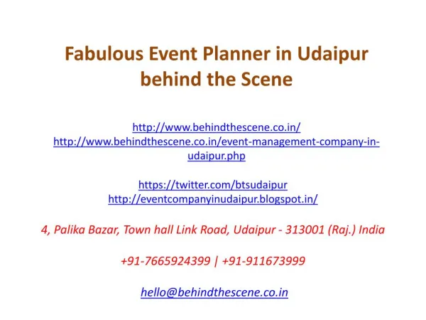 Fabulous Event Planner in Udaipur behind the Scene