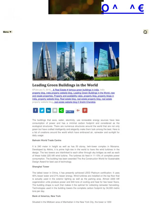Leading Green Buildings in the World