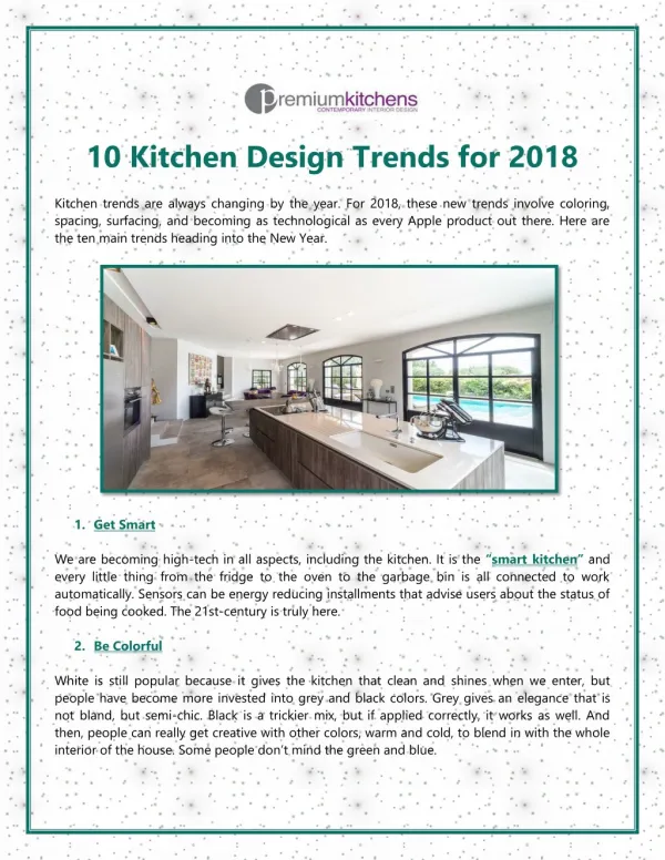10 Kitchen Design Trends for 2018
