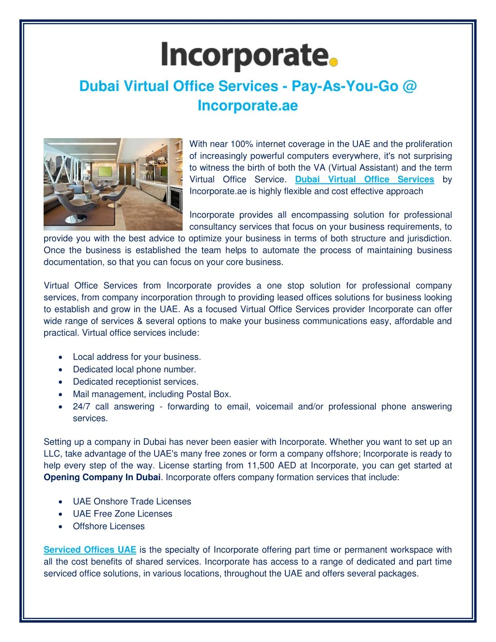 dubai virtual office services