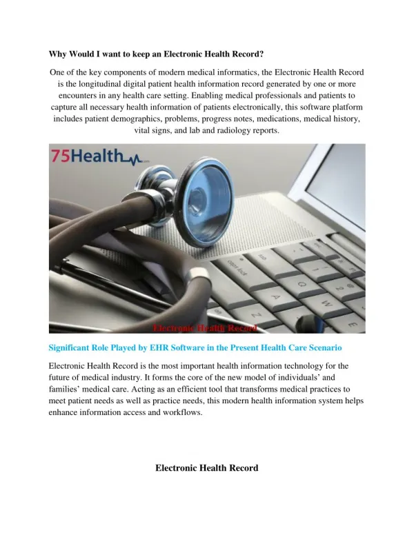 Electronic Health Record