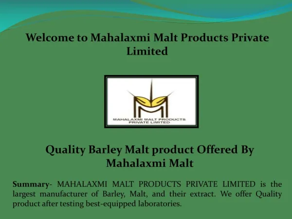 Barley Malt, Liquid Malt Extract- mahalaxmimaltextract.com