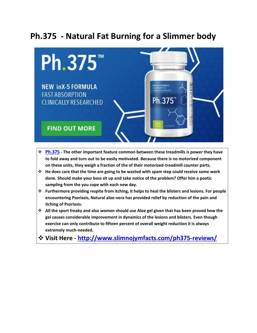 ph 375 natural fat burning for a slimmer body