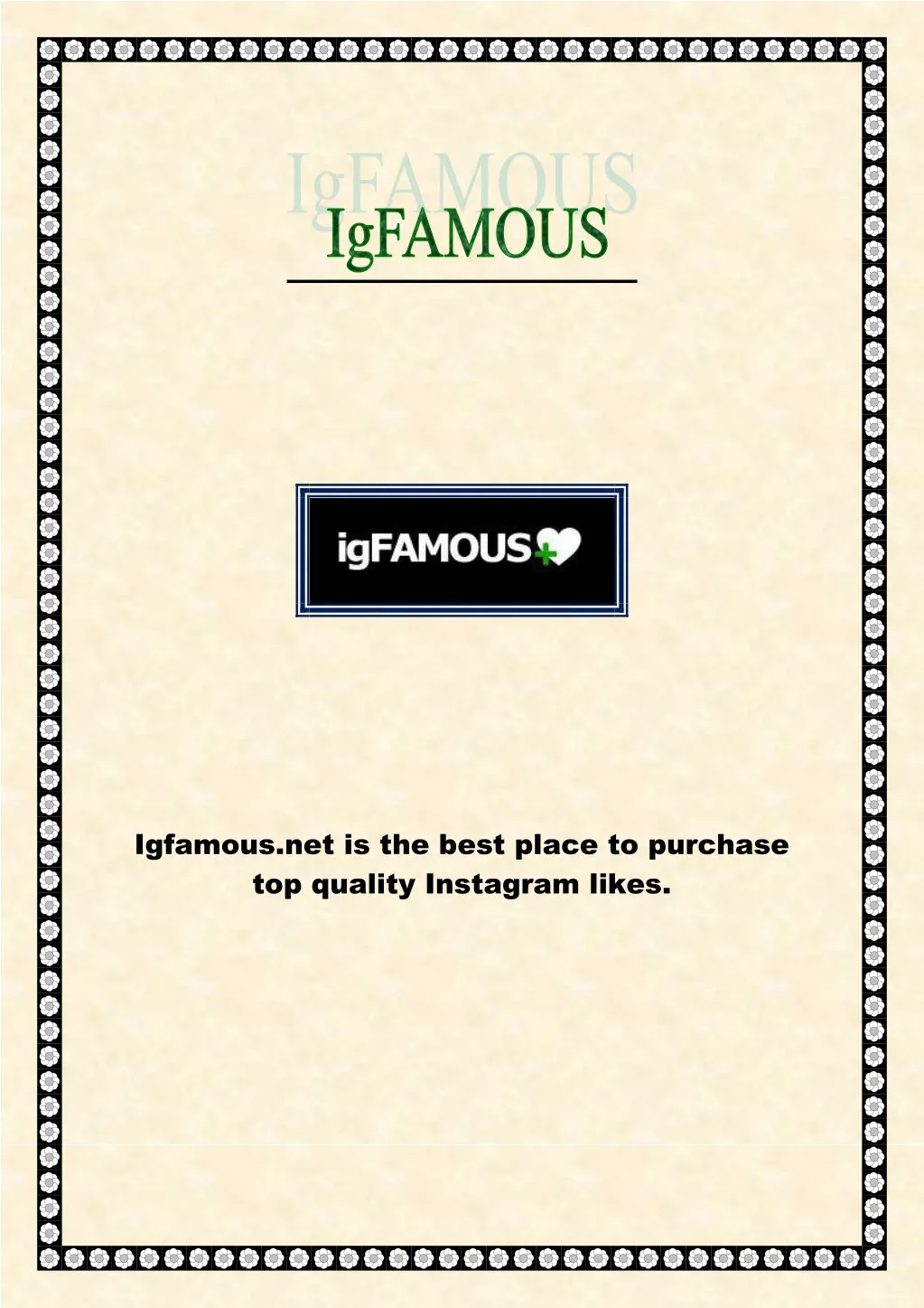 igfamous net is the best place to purchase