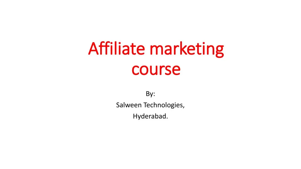 affiliate marketing affiliate marketing course