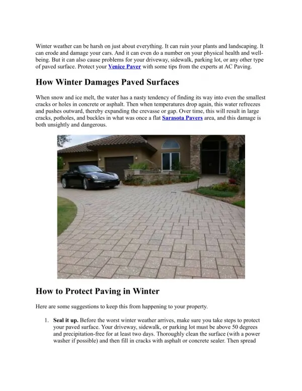 5 Ways to Protect Your Paving from Winterâ€™s Worst Weather