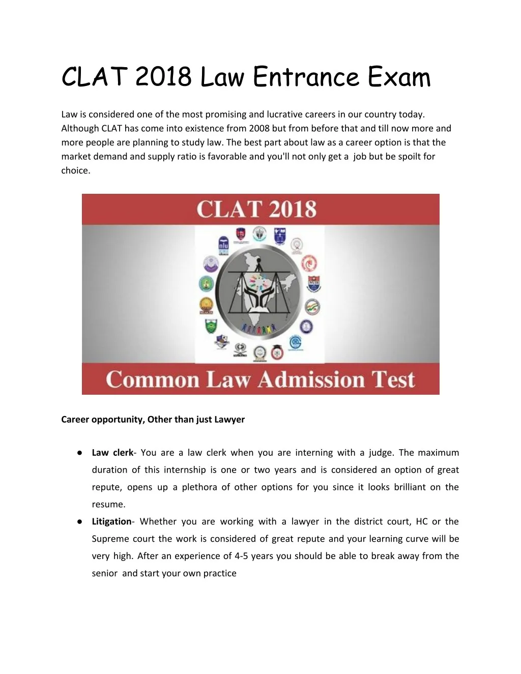 clat 2018 law entrance exam