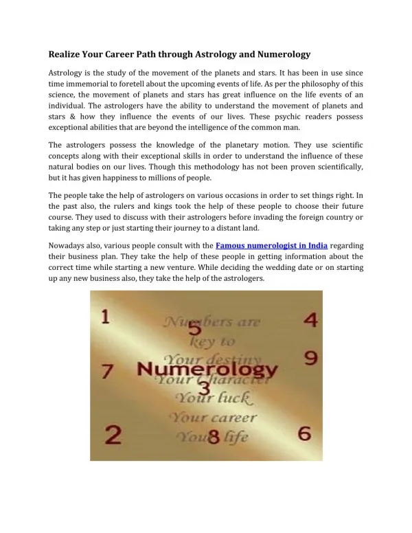 Realize Your Career Path through Astrology and Numerology