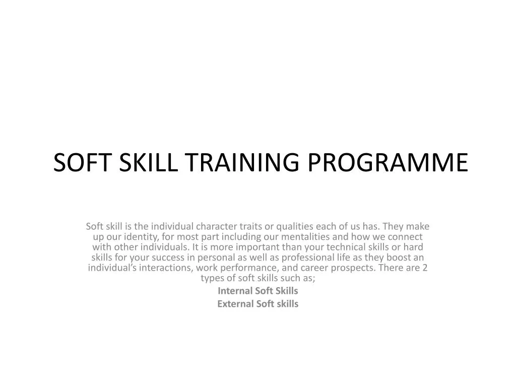 soft skill training programme