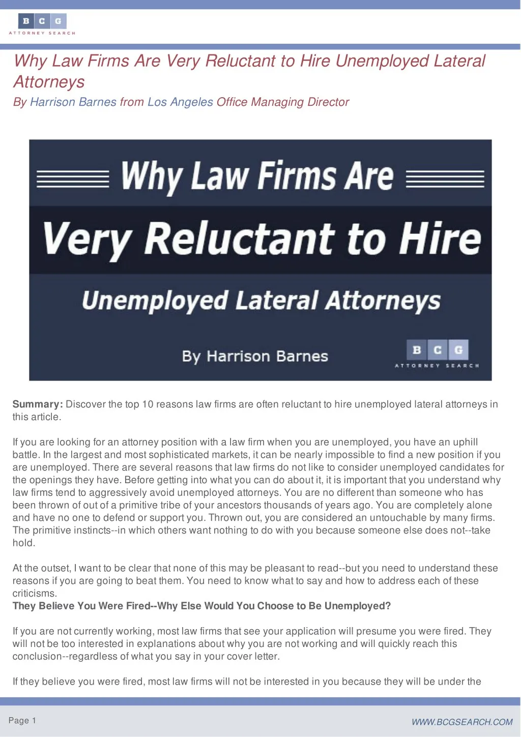 why law firms are very reluctant to hire
