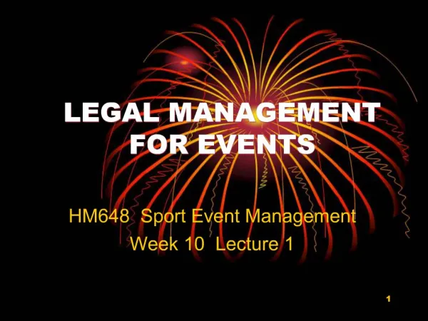 LEGAL MANAGEMENT FOR EVENTS