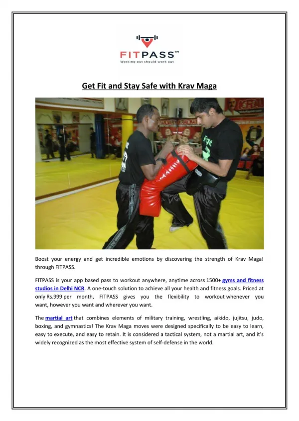 Get Fit and Stay Safe with Krav Maga