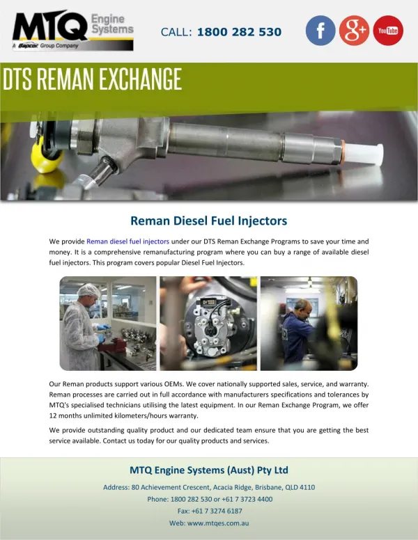 Reman Diesel Fuel Injectors