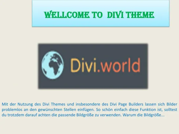 Wellcome to Divi theme
