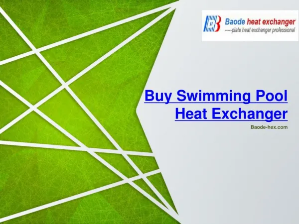 Buy Swimming Pool Heat Exchnager - Baode-hex.com