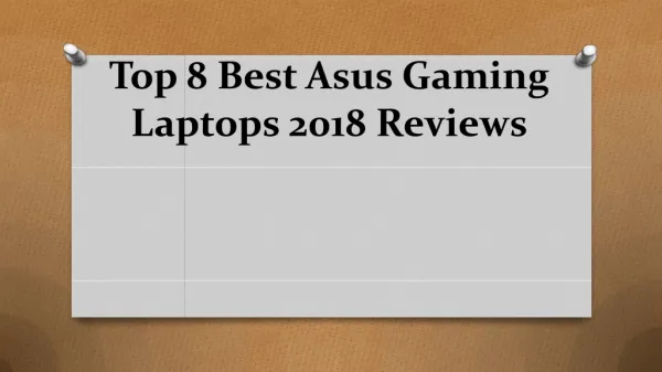 Top 8 best asus gaming laptops 2018 reviews