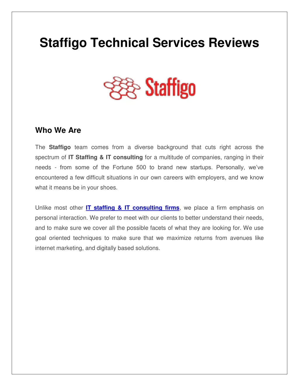 staffigo technical services reviews