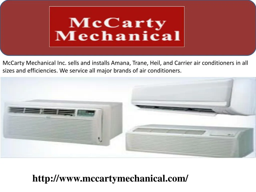mccarty mechanical inc sells and installs amana
