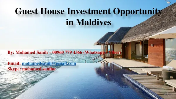 Guest House Investment in the Republic of Maldives